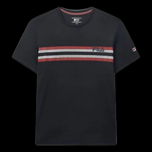 FILA Stripe Contrasting Colors Athleisure Casual Sports Blue