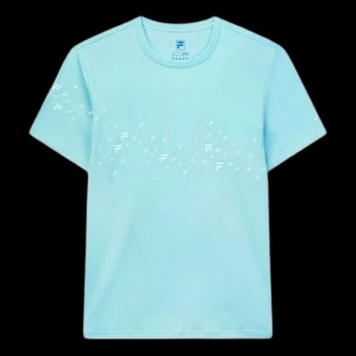 FILA Logo Printing Round Neck Casual Sports Short Sleeve Blue