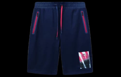 FILA Pattern Logo Printing Knit Drawstring Shorts Navy Blue