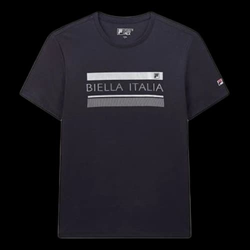 FILA Minimalistic Alphabet Printing Short Sleeve Blue