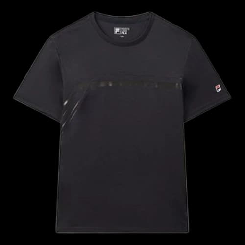 FILA Casual Sports logo Alphabet Short Sleeve Black