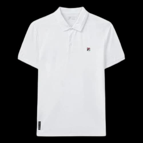 FILA Embroidered Logo Short Sleeve Polo Shirt White