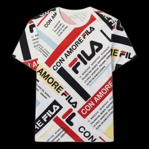 FILA Casual Contrasting Colors Logo Tee Multicolor