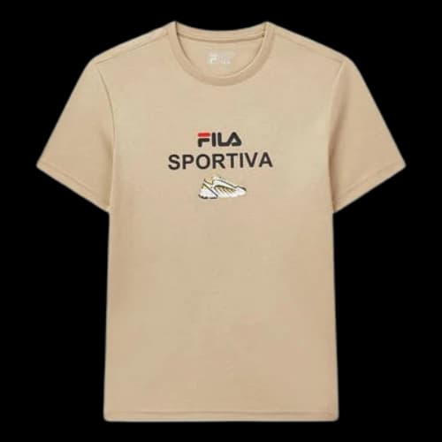 FILA ADE Series Printing Short Sleeve Khaki