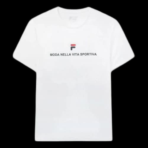 FILA Alphabet Logo Printing Cotton Short Sleeve White