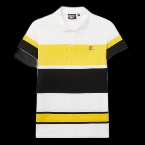 FILA Stripe Sports Short Sleeve POLO White
