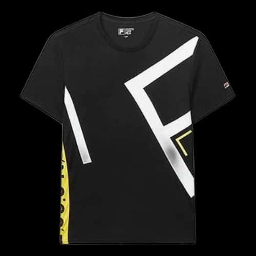FILA Large Alphabet Printing Minimalistic Short Sleeve Black