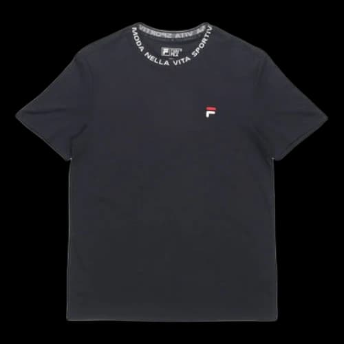 FILA Alphabet Collar Short Sleeve Legendary Blue T-Shirt
