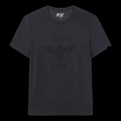 FILA Alphabet Logo Printing Short Sleeve Navy Blue