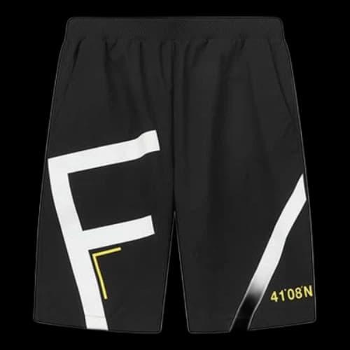 FILA Woven Shorts Loose Full Print Casual Sports Pants Black