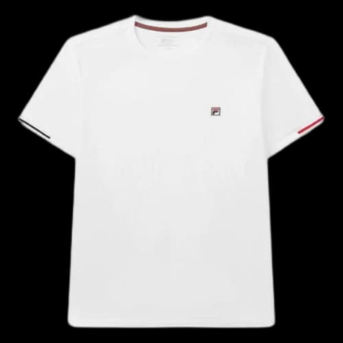 FILA Small Logo Jacquard Short Sleeve White T-Shirt