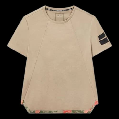 FILA Stylish Simplicity Casual Camouflage Short Sleeve Khaki