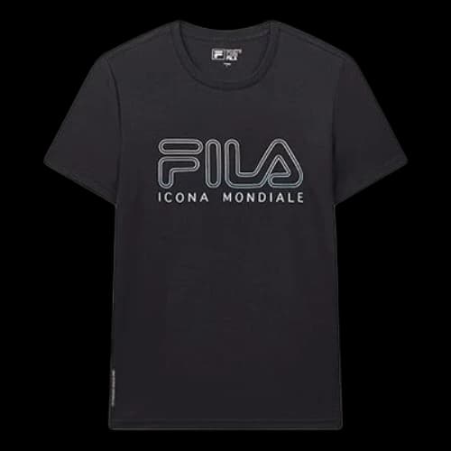 FILA Subject Printing Short Sleeve Navy Blue