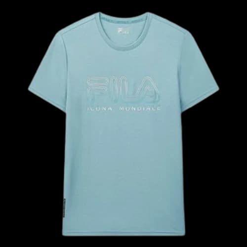 FILA Hollow Out Subject Printing Short Sleeve Green