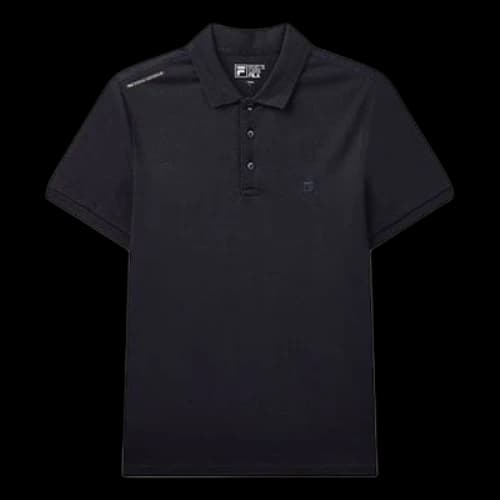 FILA Logo Sports Knit Short Sleeve Polo Shirt Navy Blue