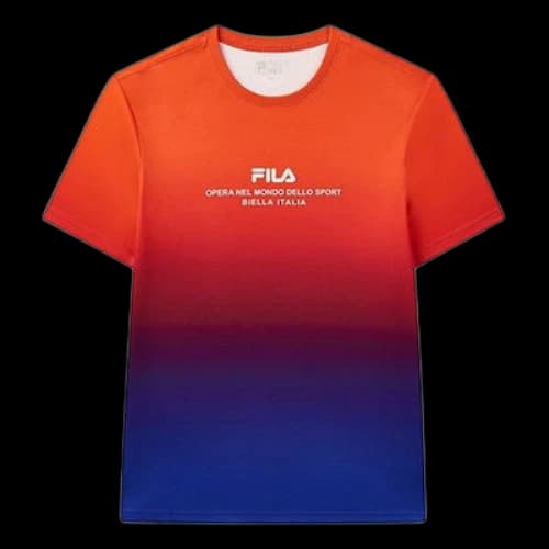FILA Retro Printing Short Sleeve Blue Orange