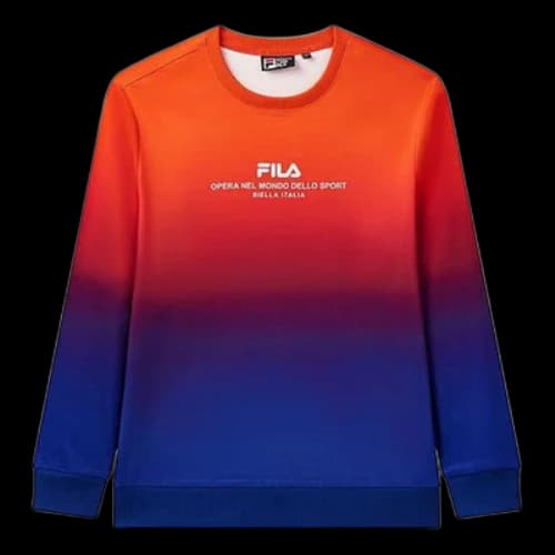 FILA Contrasting Colors Knit Pullover Red
