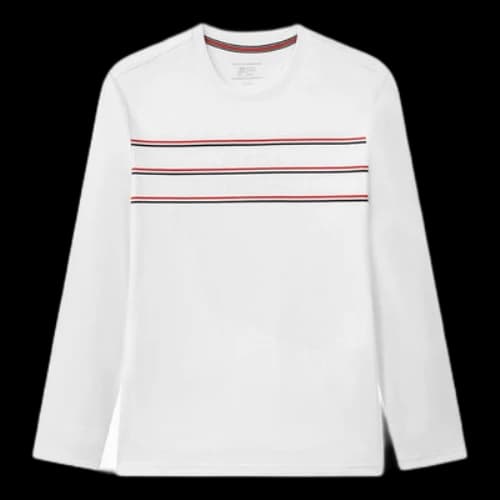 FILA Stripe Casual Sports Long Sleeves White