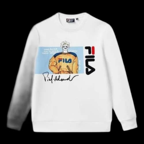FILA Logo Graphic Sweater 'White Black'