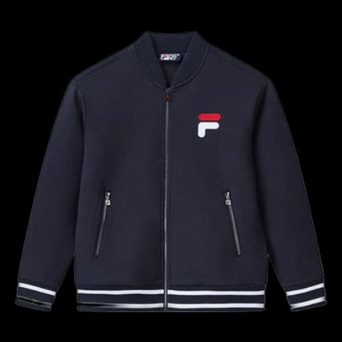 Yellow FILA Casual Sports Knit Jacket Blue
