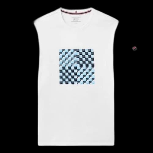 FILA Logo Printing Sports Loose Short Sleeve White