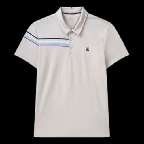 Yellow FILA Contrasting Colors Stripe Athleisure Casual Sports Short Sleeve polo Gray