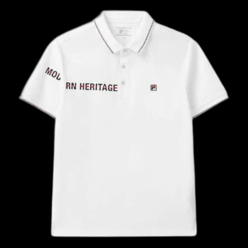 FILA Casual Cotton Alphabet Printing Short Sleeve polo White