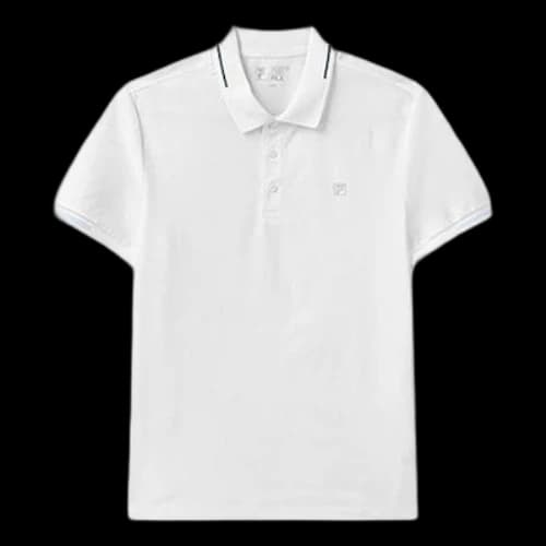FILA Casual Solid Color Short Sleeve Polo Shirt White