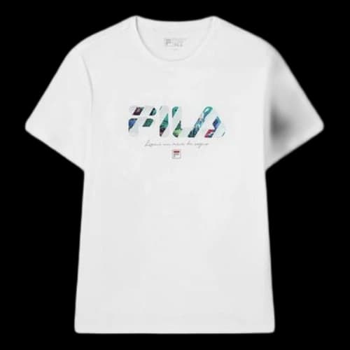 FILA Logo Letter Printing Sports Male White