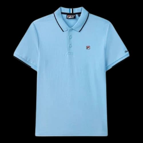 FILA Logo Embroidered Casual Short Sleeve Polo Shirt Blue