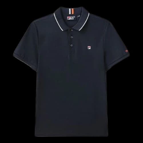 FILA Logo Embroidered Casual Short Sleeve Polo Shirt Blue