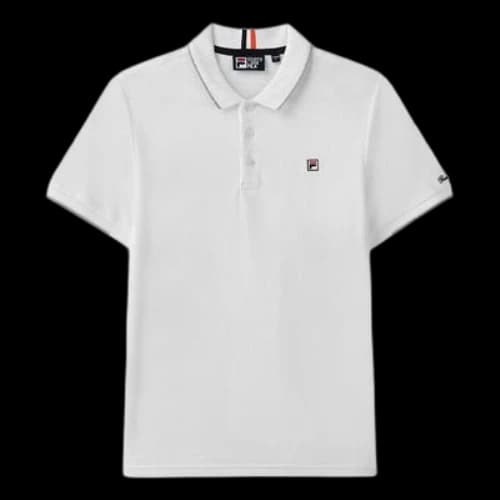 FILA Logo Embroidery Casual Short Sleeve PoloShirt Men's White