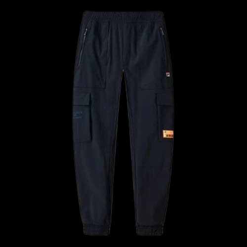 FILA Logo Drawstring Knit Casual Track Pants Blue