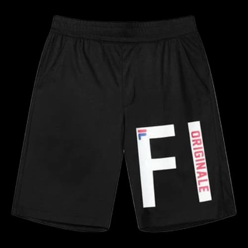 FILA Alphabet Logo Light-WeightCasual Sport Shorts Men's Black