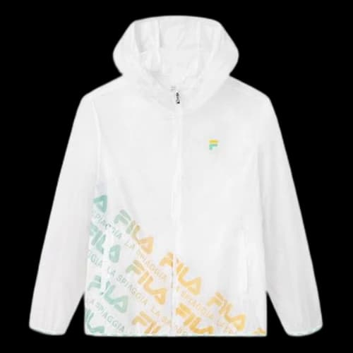FILA Letter Logo Zipper Jacket Male White