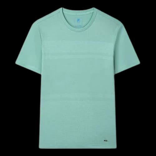 FILA Solid Color Casual Sports Round Neck Short Sleeve Gray Green
