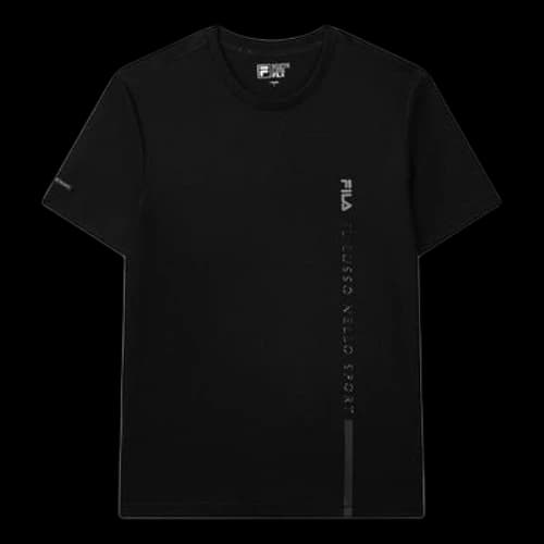FILA Letter Logo Loose Crewneck Short Sleeve Men's Black