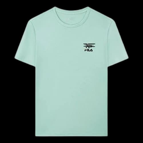 FILA Funny Logo Printing Sports Round Neck Short Sleeve Green