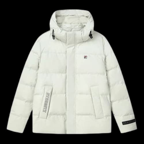 FILA Embroidered Logo Stay Warm Sports Hooded Down Jacket Green