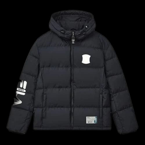 FILA x MIHARA YASUHIRO Collaborative Oversized Hooded Down Jacket 'Black White Blue'