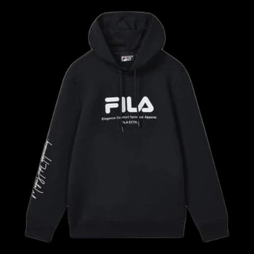 FILA Logo Graphic Hoodie 'Black White'