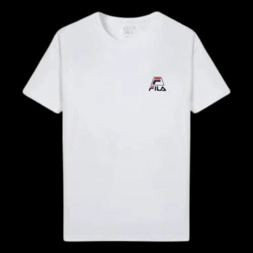 FILA Short Sleeve 2019 Athleisure Casual Sports LOGO Knit Short Sleeve White