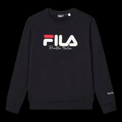 FILA Classic Logo Crew Sweater 'Black White'