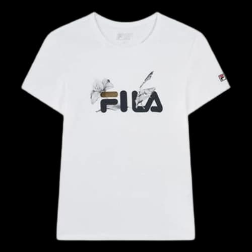 FILA City Subject Printing logo Alphabet Short Sleeve White (Women's)