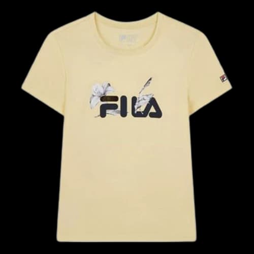 FILA City Subject Printing logo Alphabet Short Sleeve Yellow (Women's)