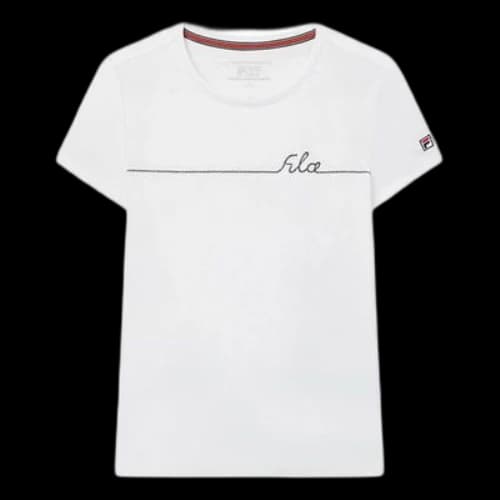 FILA Embroidered Short Sleeve White T-Shirt (Women's)