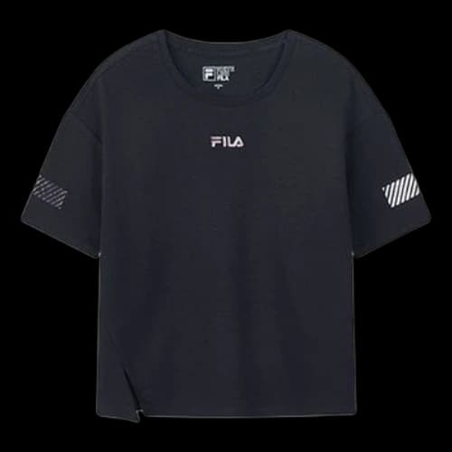FILA Reflective Logo Printing Short Sleeve Navy Blue (Women's)