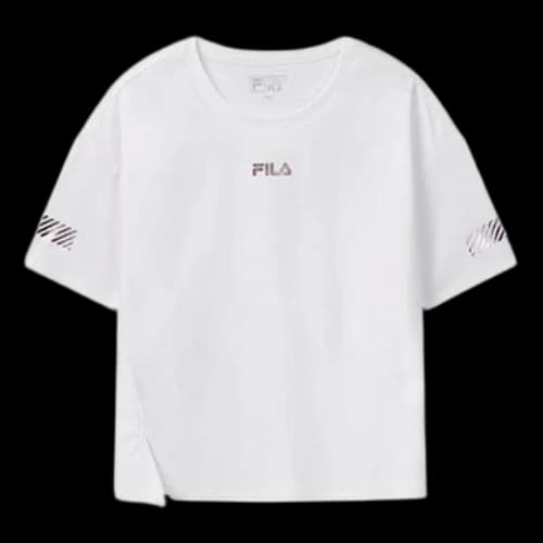 FILA Reflective Logo Printing Short Sleeve White (Women's)