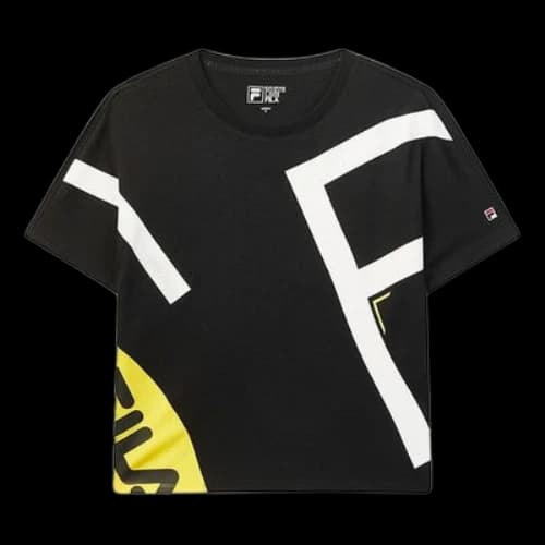FILA Athleisure Casual Sports Short Sleeve Black (Women's)