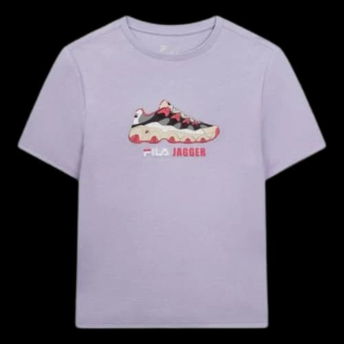 FILA Jagger Shoe Printing Short Sleeve Purple (Women's)